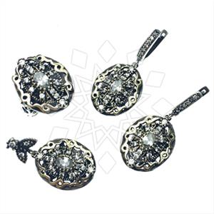 Turkish Silver Antique Ottoman  Ring Earring Pendant Sets