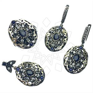 Turkish Silver Antique Ottoman  Ring Earring Pendant Sets