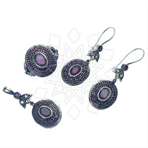 Turkish Silver Antique Ottoman  Ring Earring Pendant Sets