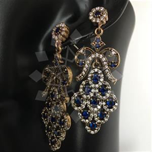 Turkish Silver Flower Dangle Earrings
