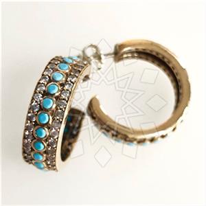 Turkish Silver Vintage Design  Hoop Earrings