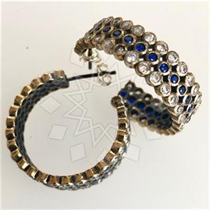 Turkish Silver Vintage Design  Hoop Earrings