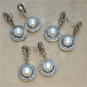 Turkish Silver Vintage Design  Single Drop Earrings