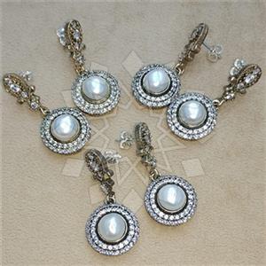 Turkish Silver Vintage Design  Single Drop Earrings