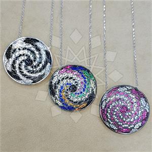 925 Sterling Silver Geometric Pendant Necklace