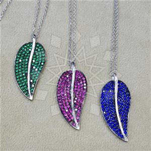 925 Sterling Silver Tree and Leaf Pendant Necklace
