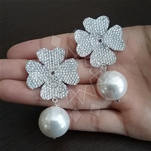 925 Sterling Silver Flower Statement Earring