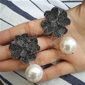 925 Sterling Silver Flower Statement Earring