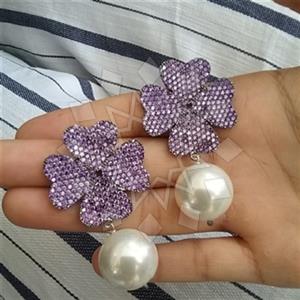 925 Sterling Silver Flower Statement Earring