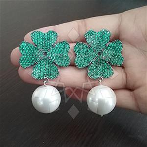 925 Sterling Silver Flower Statement Earring