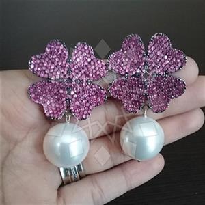 925 Sterling Silver Flower Statement Earring